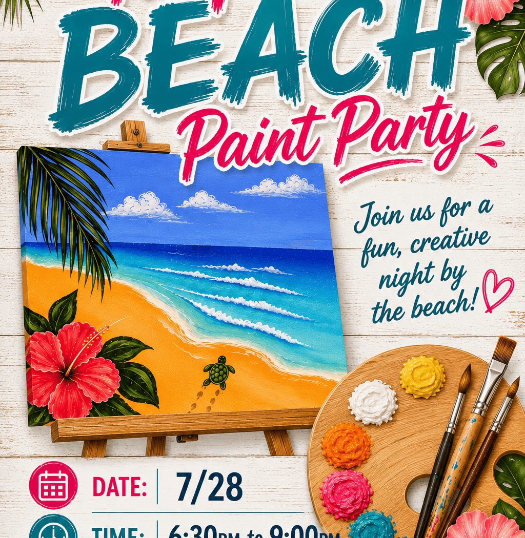 Tropical Beach Paint Party 1