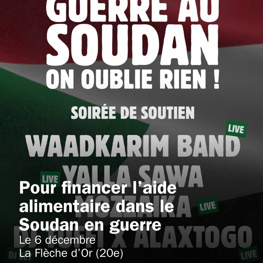 Soirée de soutien Guerre au Soudan 1