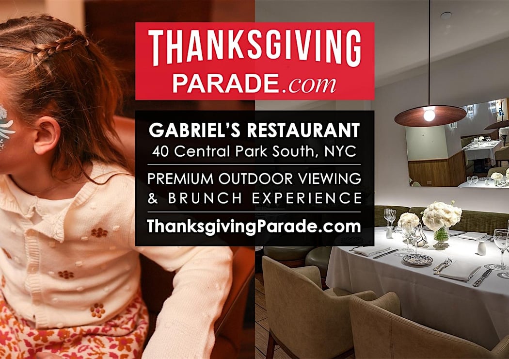 Thanksgiving Day Parade Viewing Brunch at GABRIEL'S RESTAURANT 2026