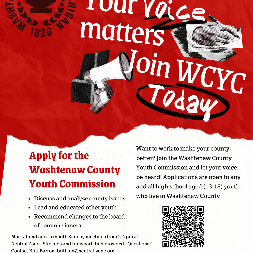 Washtenaw County Youth Commission Application Deadline 1