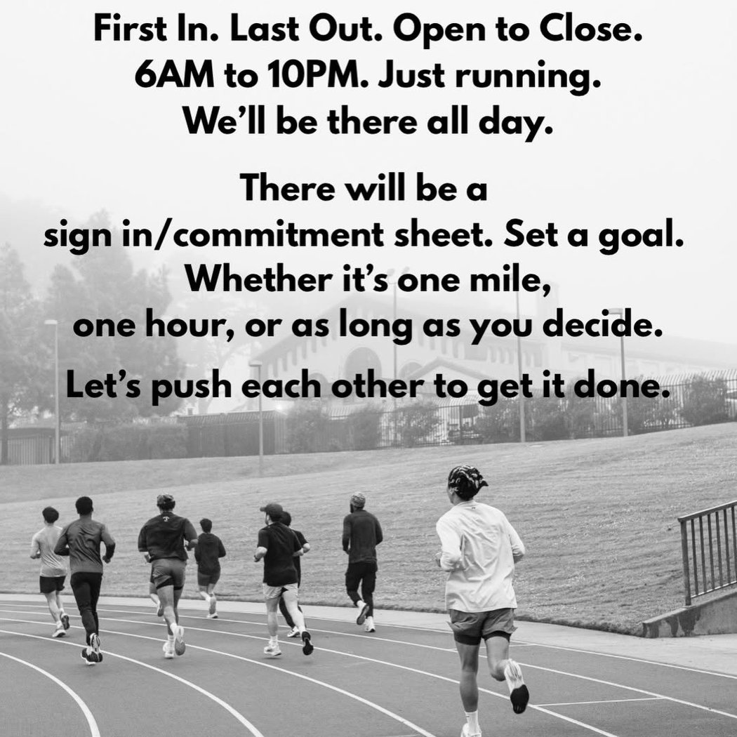 First In. Last Out. All Day Running Challenge 1