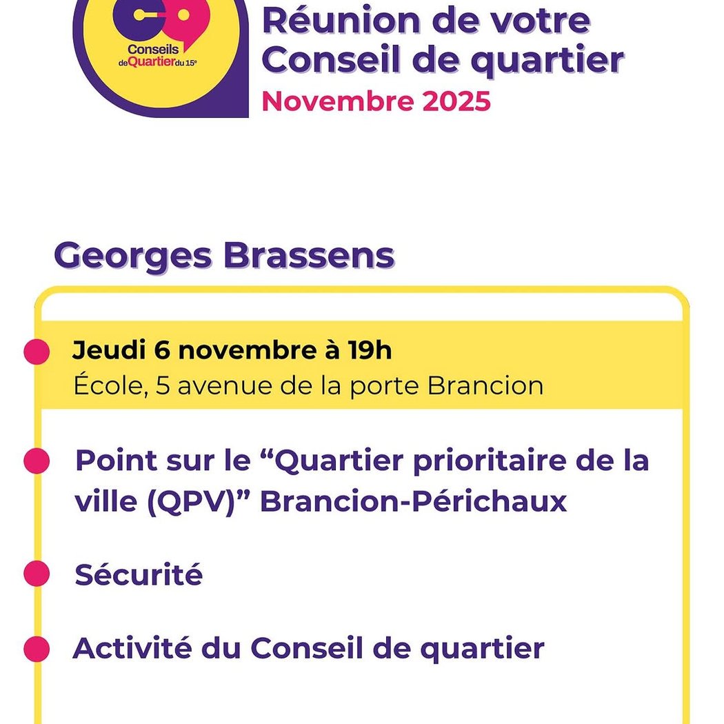 Réunion publique du Conseil de quartier Georges Brassens 1