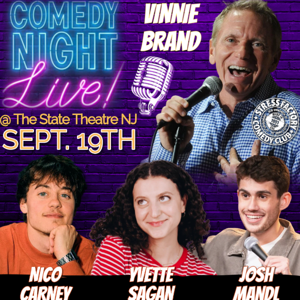 Comedy Night Live Featuring Nico Carney, Yvette Sagan, Josh Mandl, and host Vinnie Brand