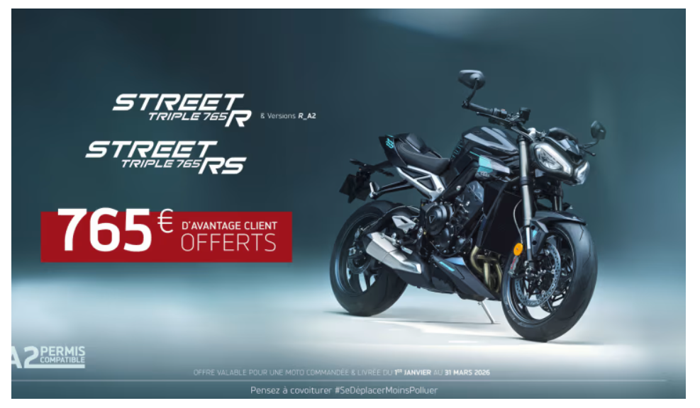 STREET TRIPLE 765 R & RS 750€ d'avantage clients offert 1