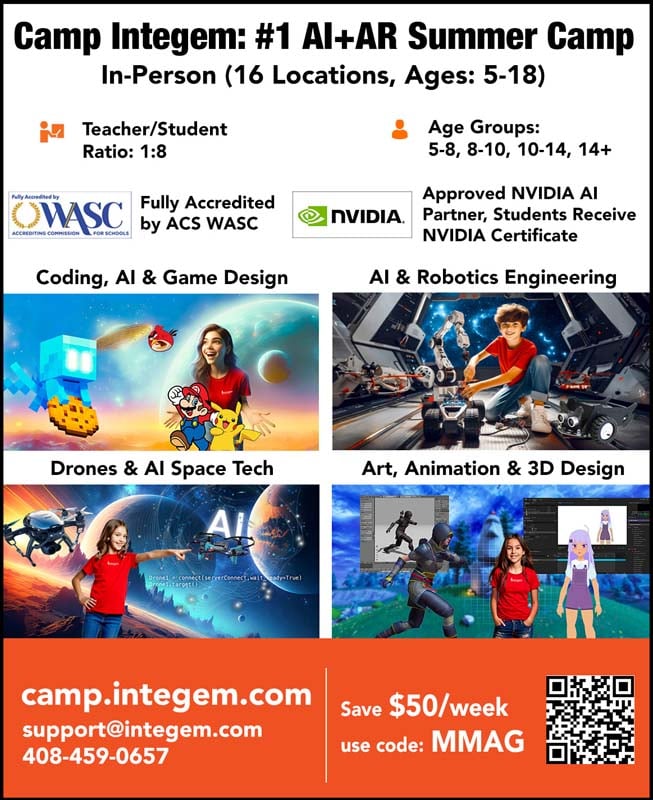 Camp Integem: AI, Holographic AR, Coding, Robotics, STEM, Animation, Art & Game Design at Marin 1