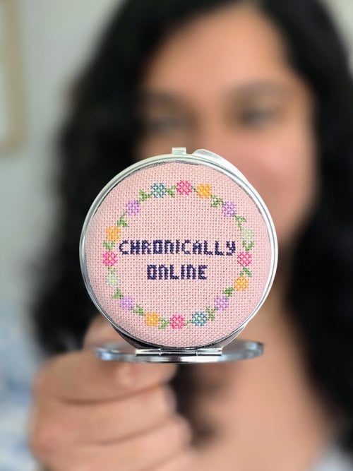 Sip & Stitch: Make Your Own Embroidered Compact Mirror 2