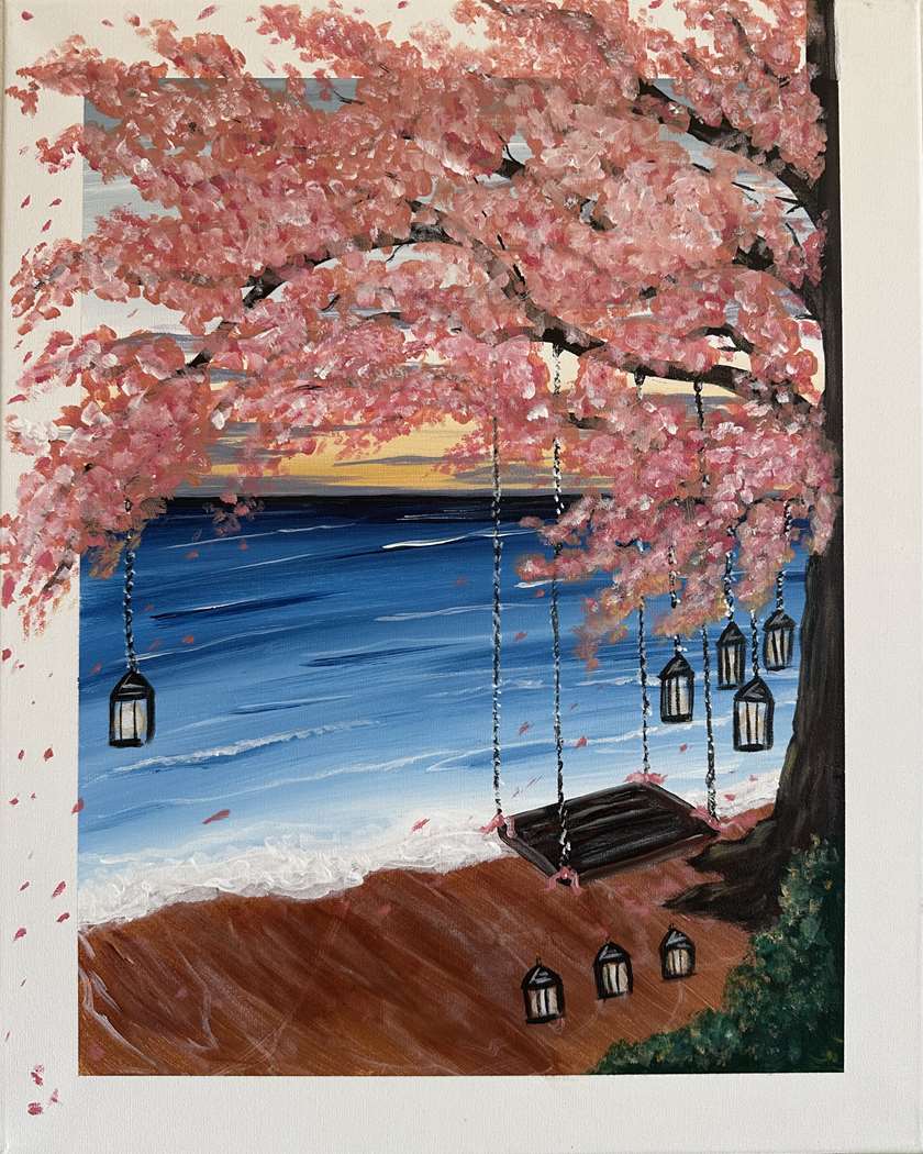 Dreamy Twilight Swing by the Sea 1