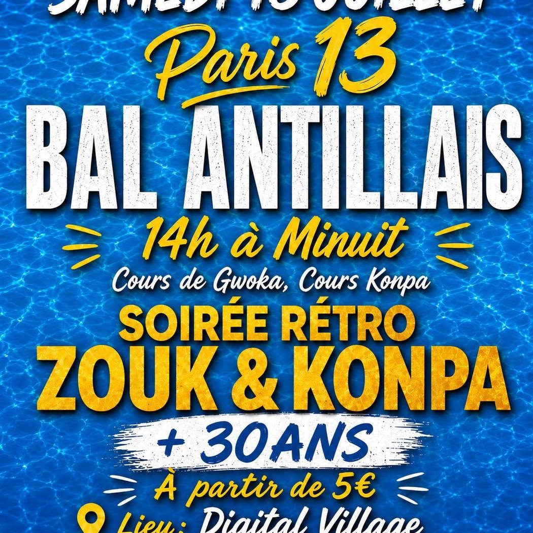Bal Antillais: zouk retro, konpa, Gwoka