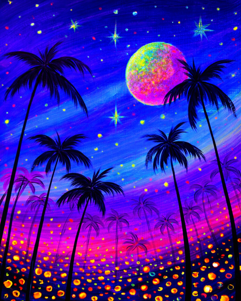 Blacklight Tropical Sunset 1
