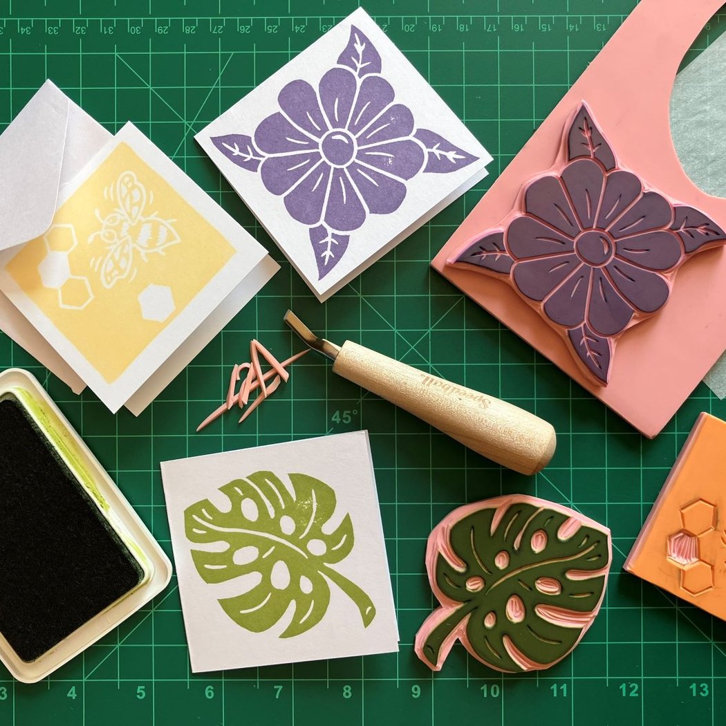 Block Printing Workshop: Mini Greeting Cards 1