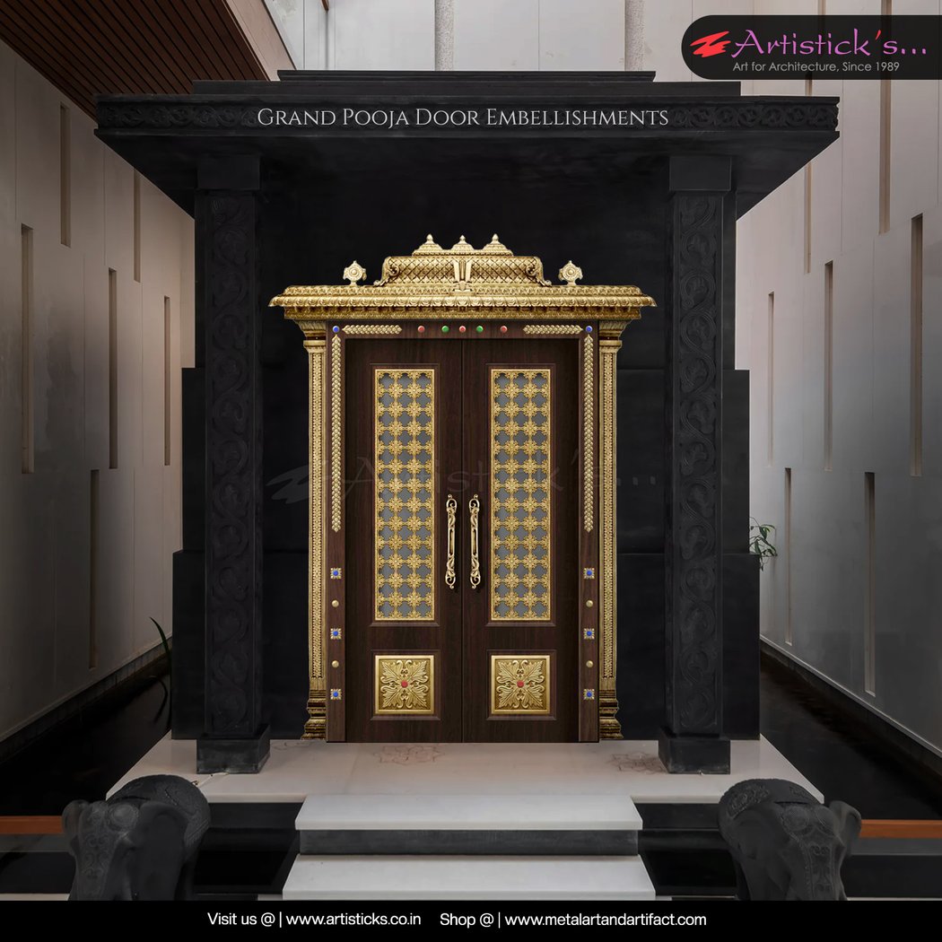 Artisticks - Bangalore gallery | Decorative Brass Pooja Door | Mirror Frame | Metal Wall Mural | Door Hardware | God Statues 1