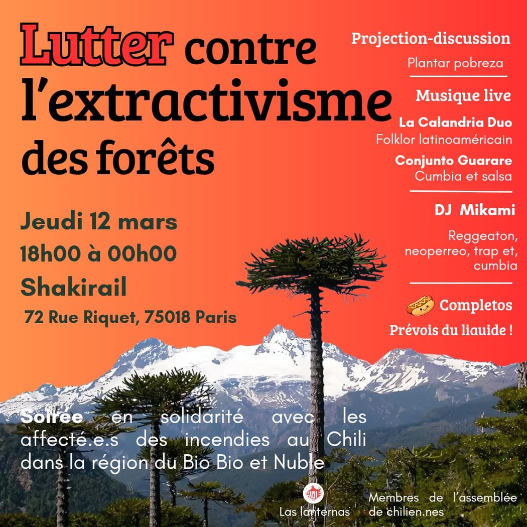 Soirée de soutien aux victimes des incendies au Chili 1
