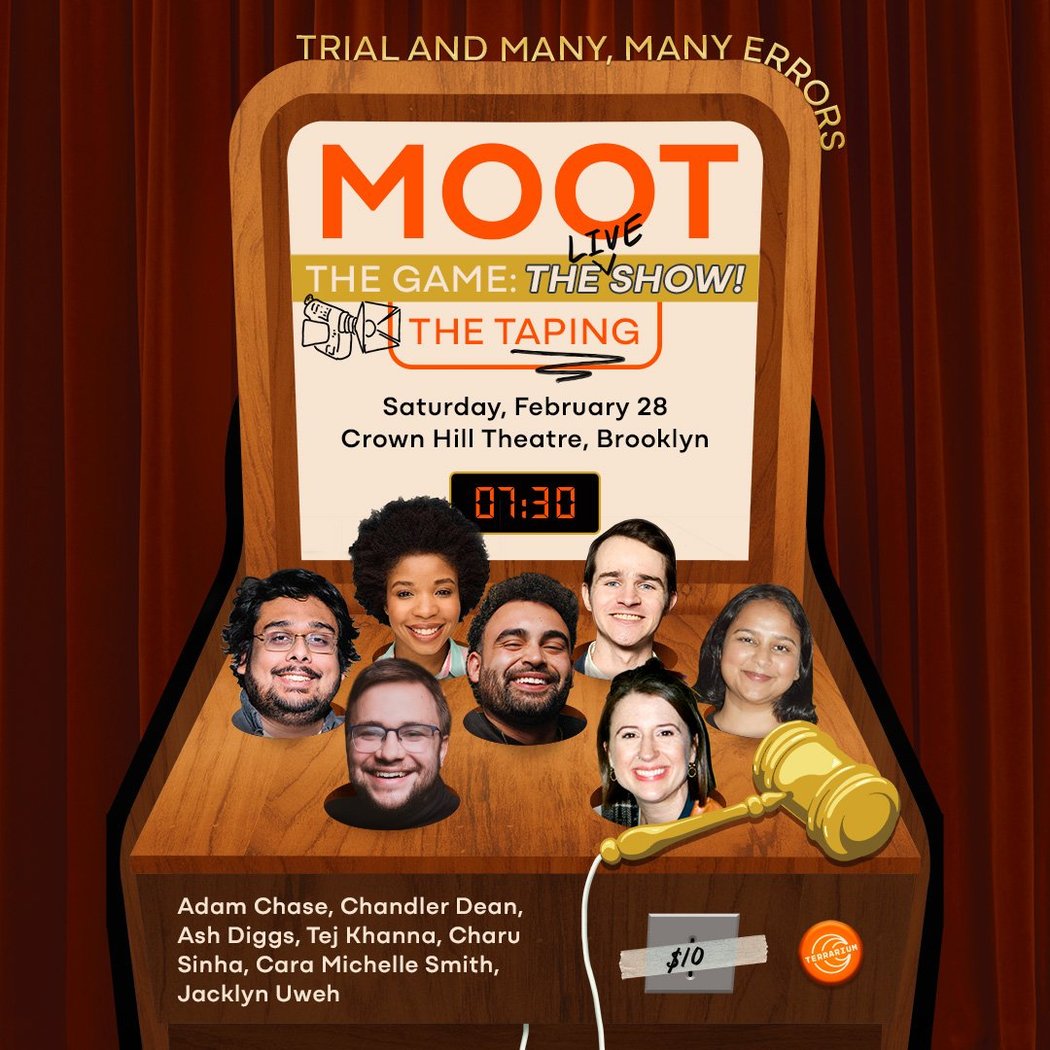 Seven of New York's most hilariously litigious comedians play Moot: the Card Game 1