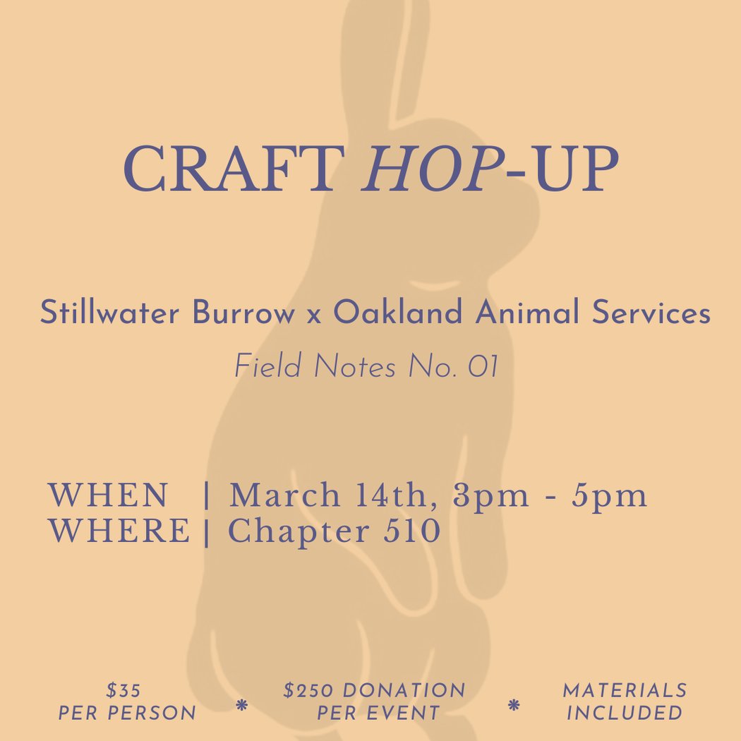 Craft Hop-Up: Stillwater Burrow x Oakland Animal Services 1