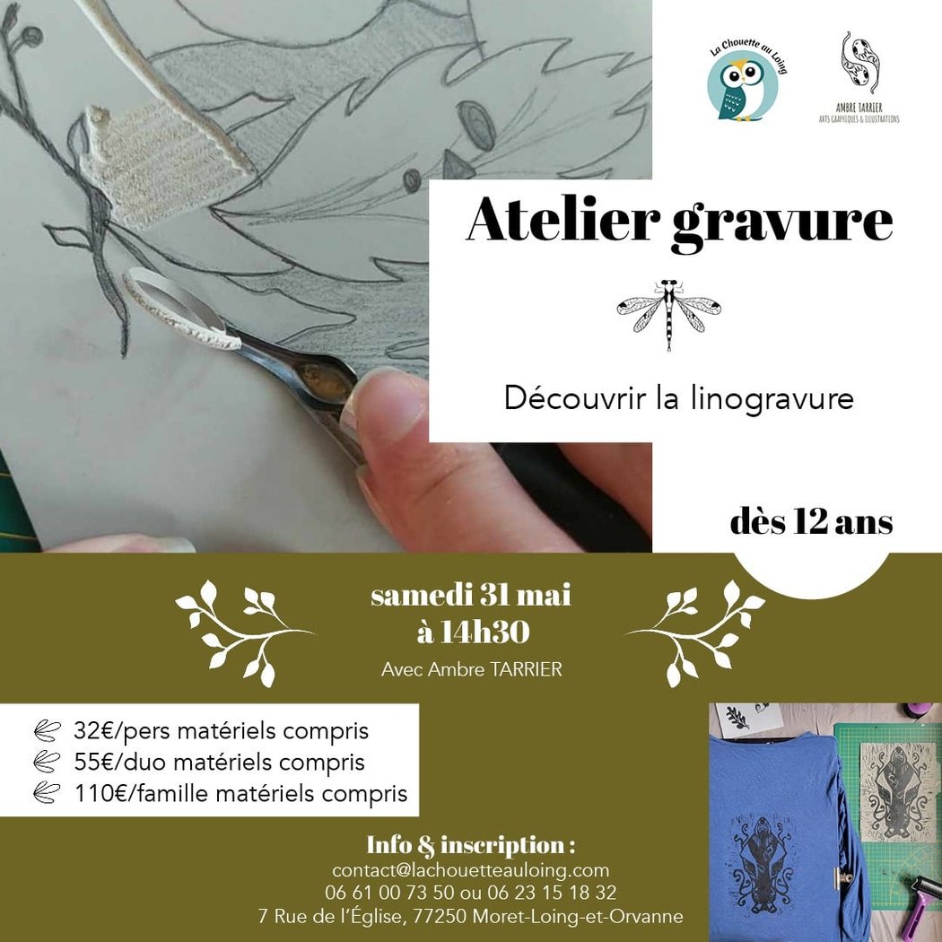 Atelier Linogravure avec Ambre Nos amis les petites bêtes 1