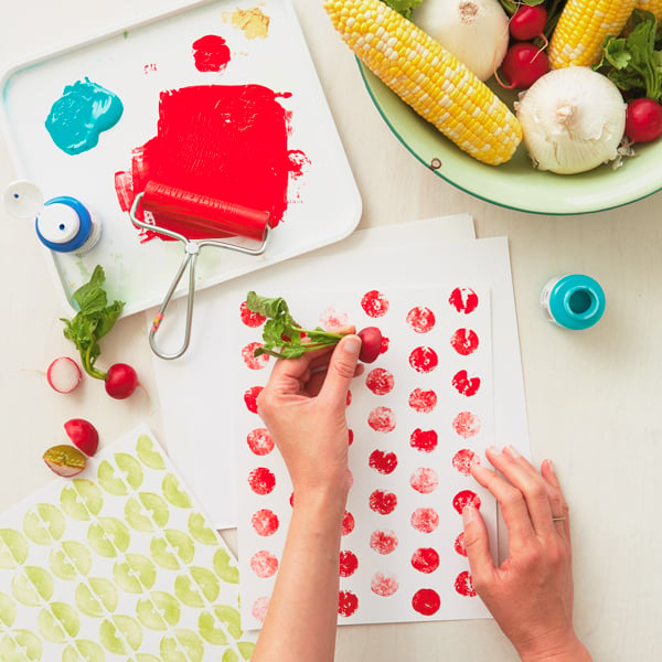 Veggie Stamped Towel Workshop 1