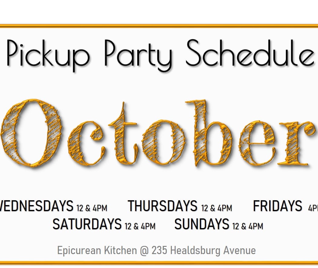 PICKUP PARTY - OCTOBER SCHEDULE