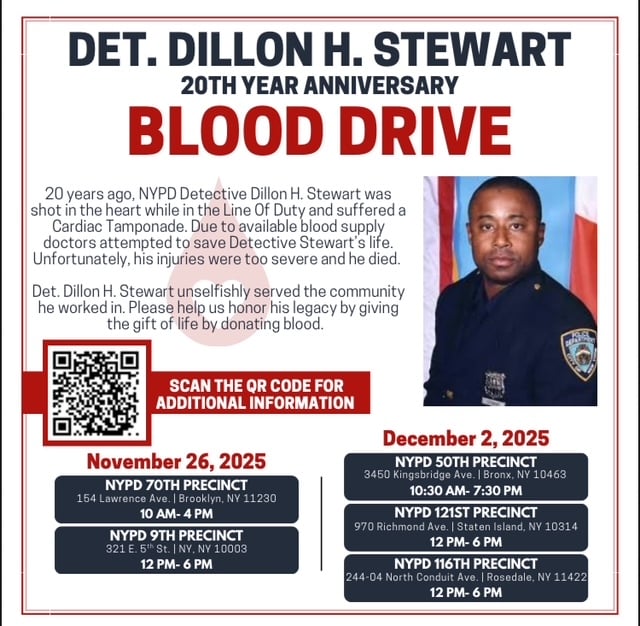 Det. Dillon H. Stewart 20th Anniversary Blood Drive 1