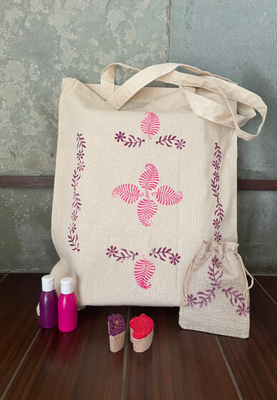 Block Printing Tote and Pouch Class 1