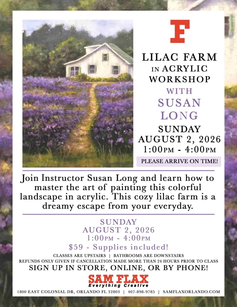 Lilac Farm in Acrylic Paint Workshop 1