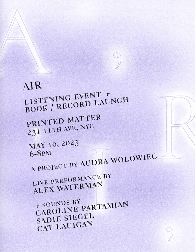 AIR - Book and Record Launch and Listening Event 1