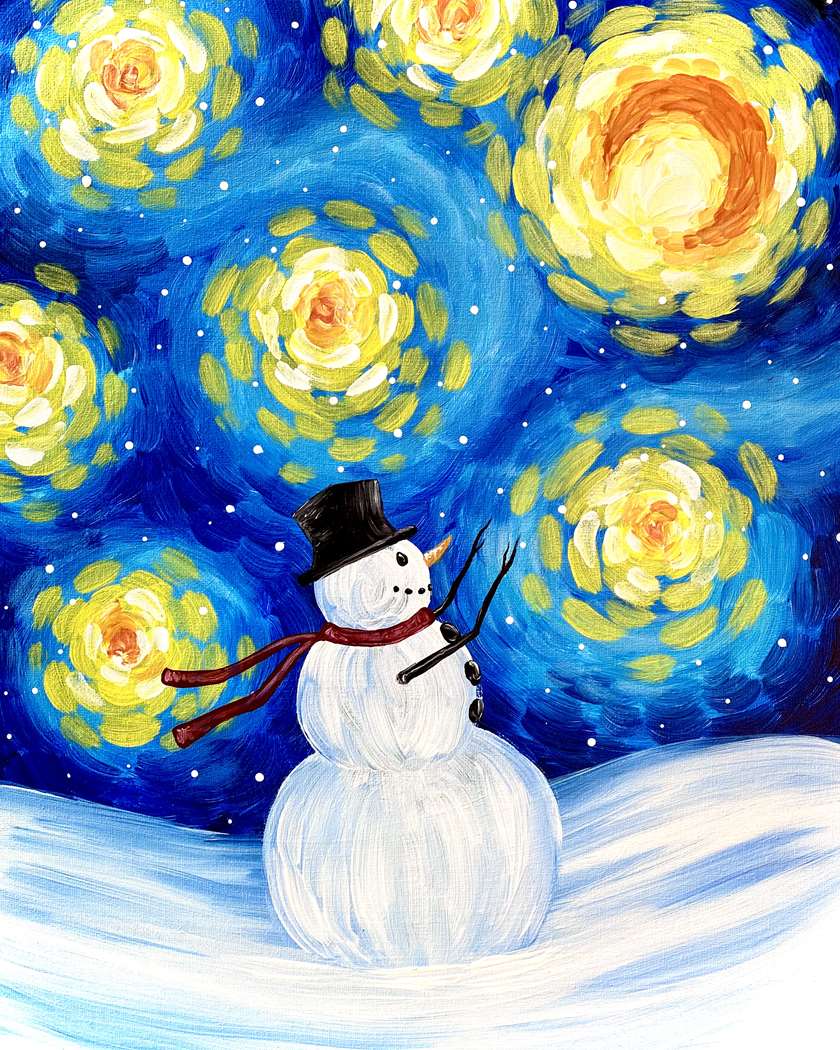 Starry Night Snowman 1