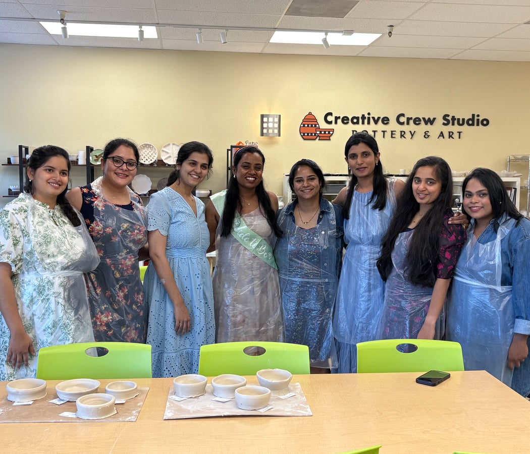 Team Bride Tribe, Pottery Wheel exp and Pottery painting 1