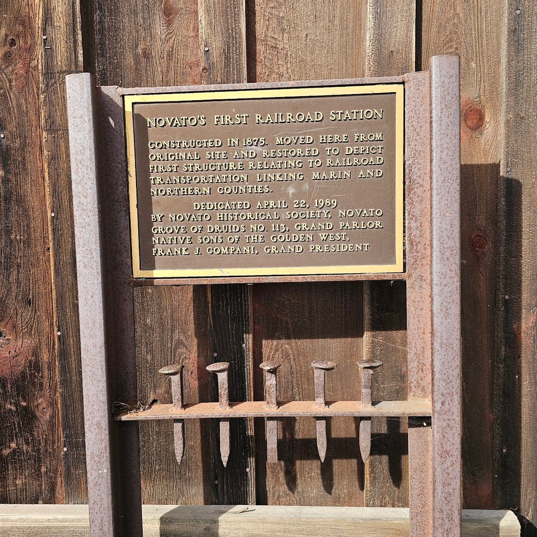 Novato's First Railroad Station Plaque 1
