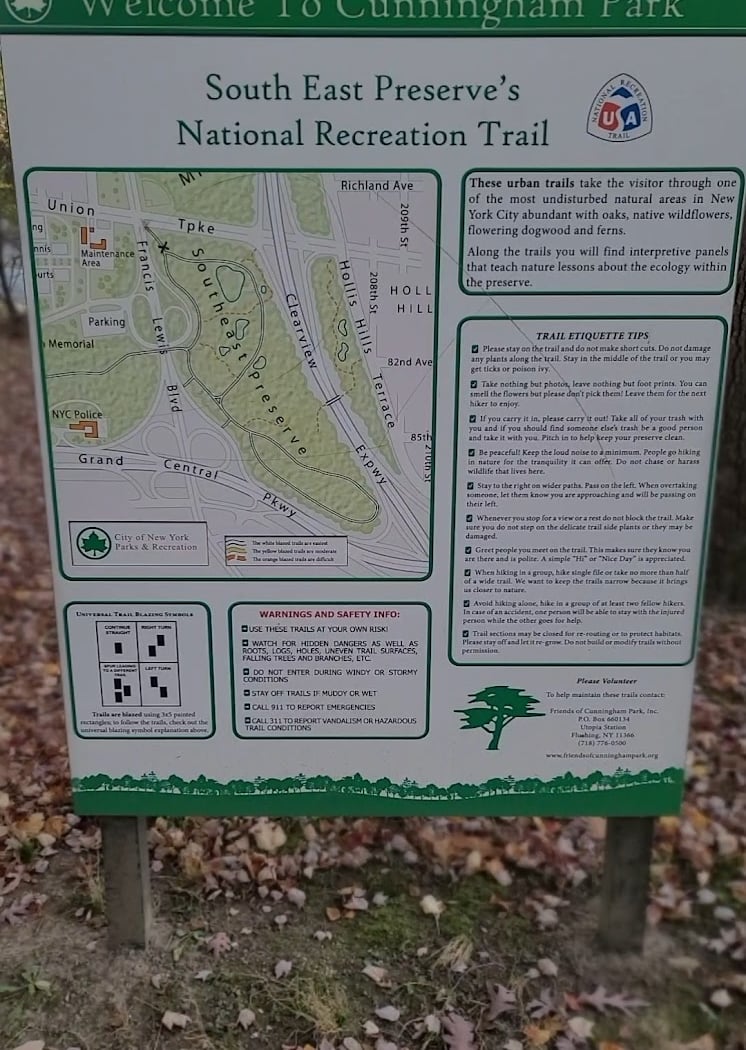 Cunningham Park Southeast Preserve Trail - Trailhead 1