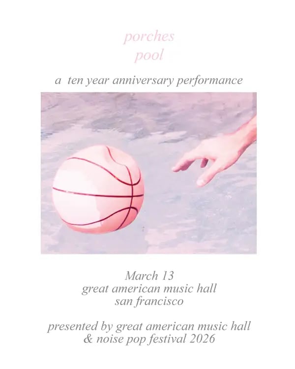 Porches (Solo) - A ten year anniversary performance of 'Pool' 1