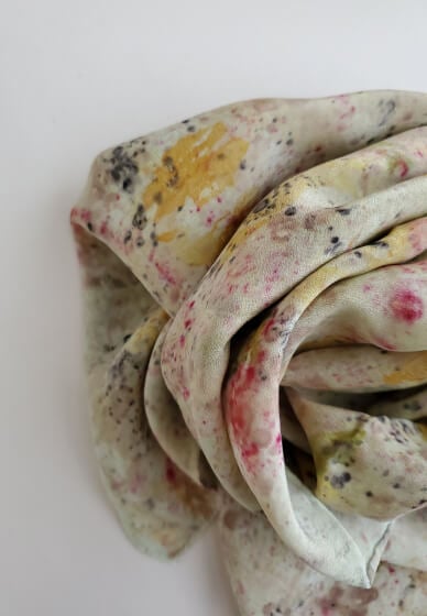 Plant Dyed Silk Habotai Bandana Scarf Workshop 3