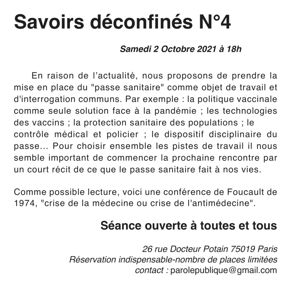 Savoirs Déconfinés #4 1