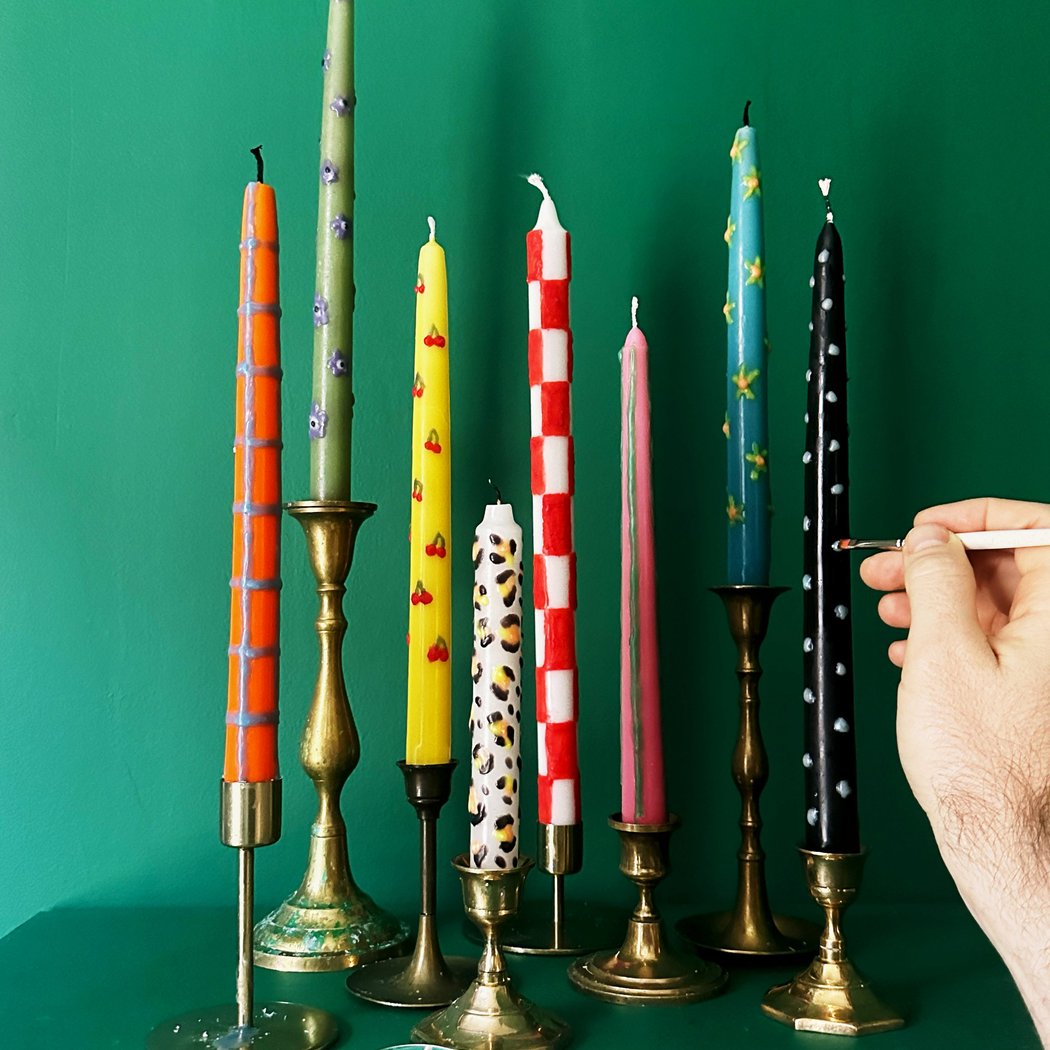 Hand-Painted Taper Candles 1