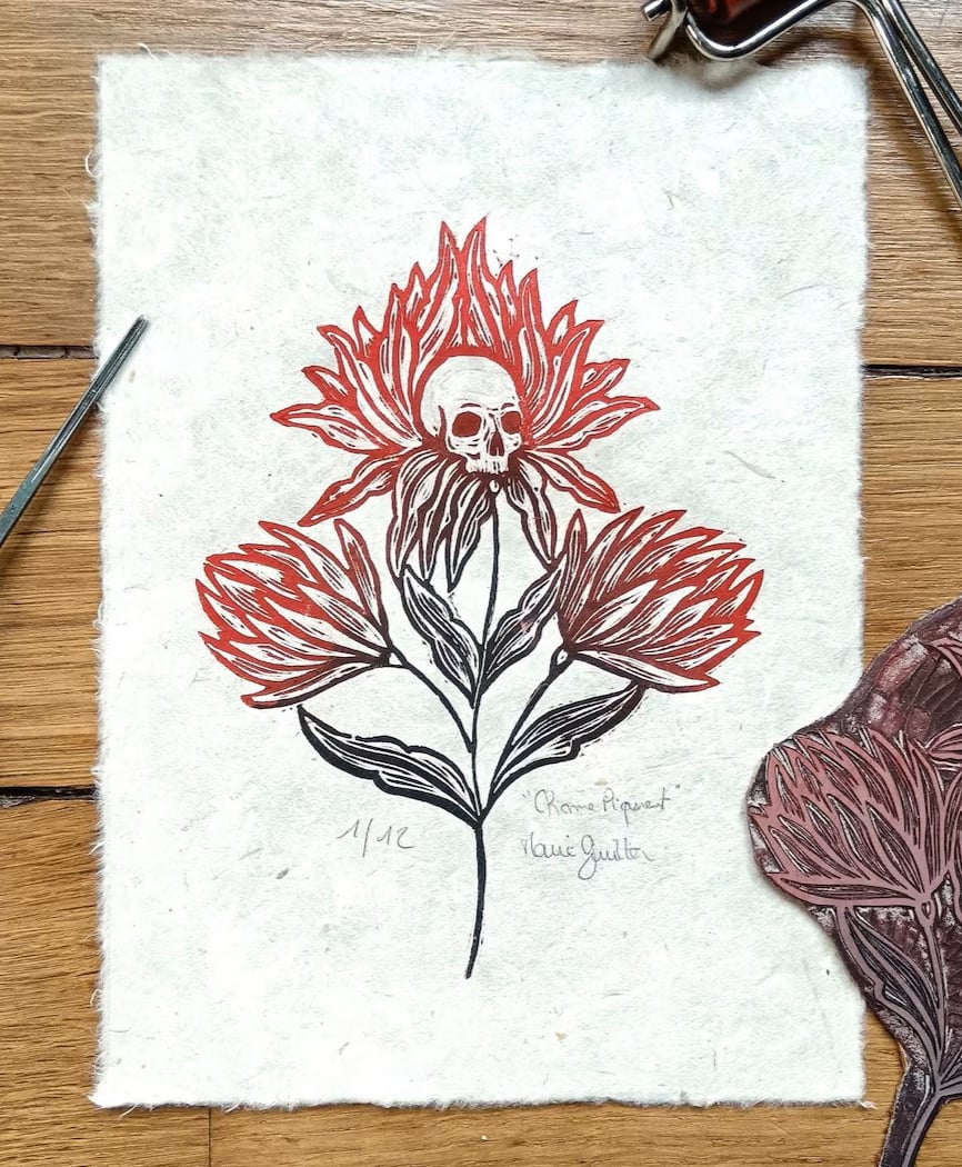 Atelier linogravure avec Bloody Mary Artworks