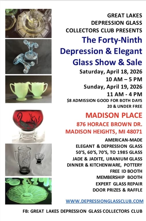 Great Lakes Depression Glass Show & Sale 1
