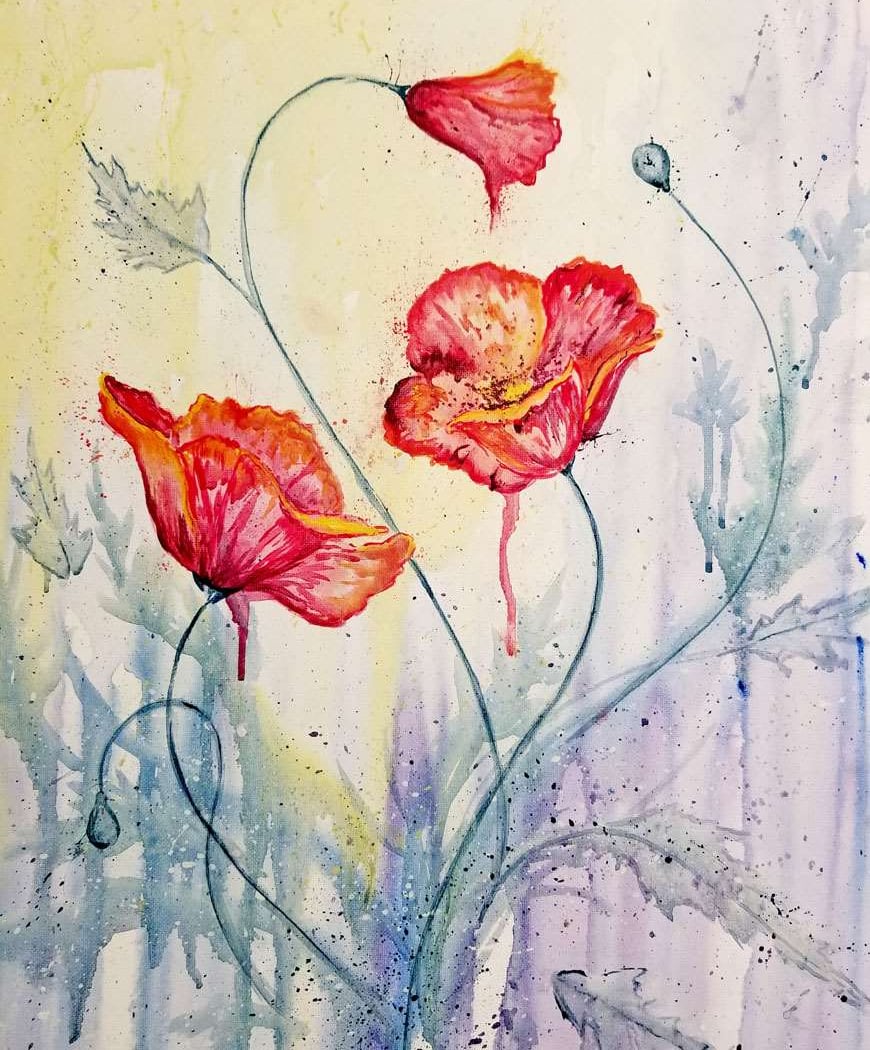 Watercolor Poppies 1