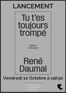 Tu t'es toujours trompé de René Daumal 1