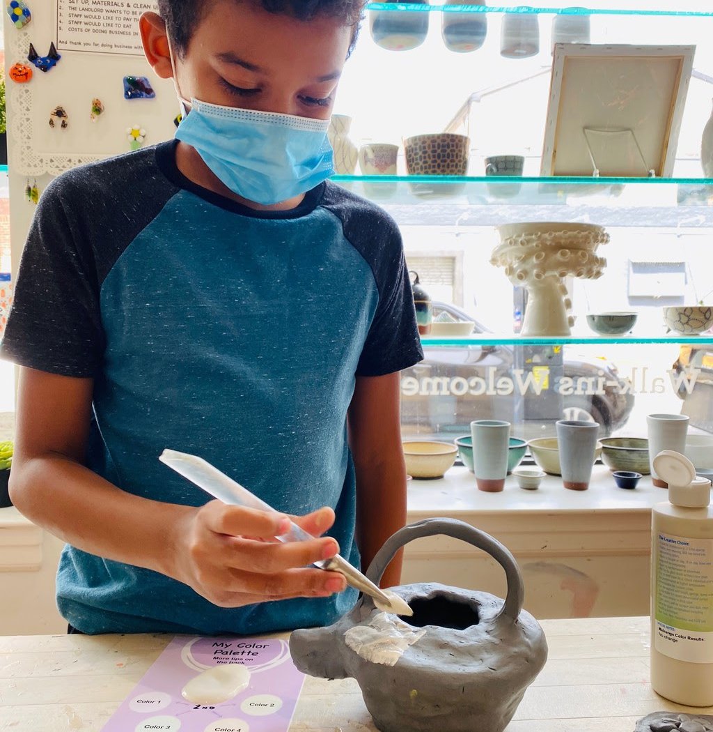 Clay Hand Building – Painted Pot 1