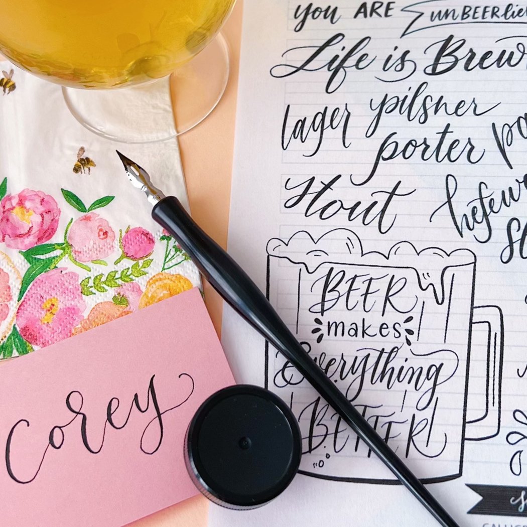 Calligraphy, Pizza & Beer Workshop 1