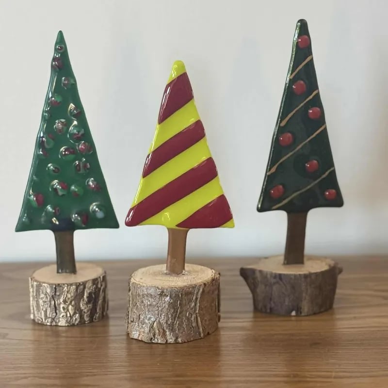 Fused Glass Holiday Trees 1