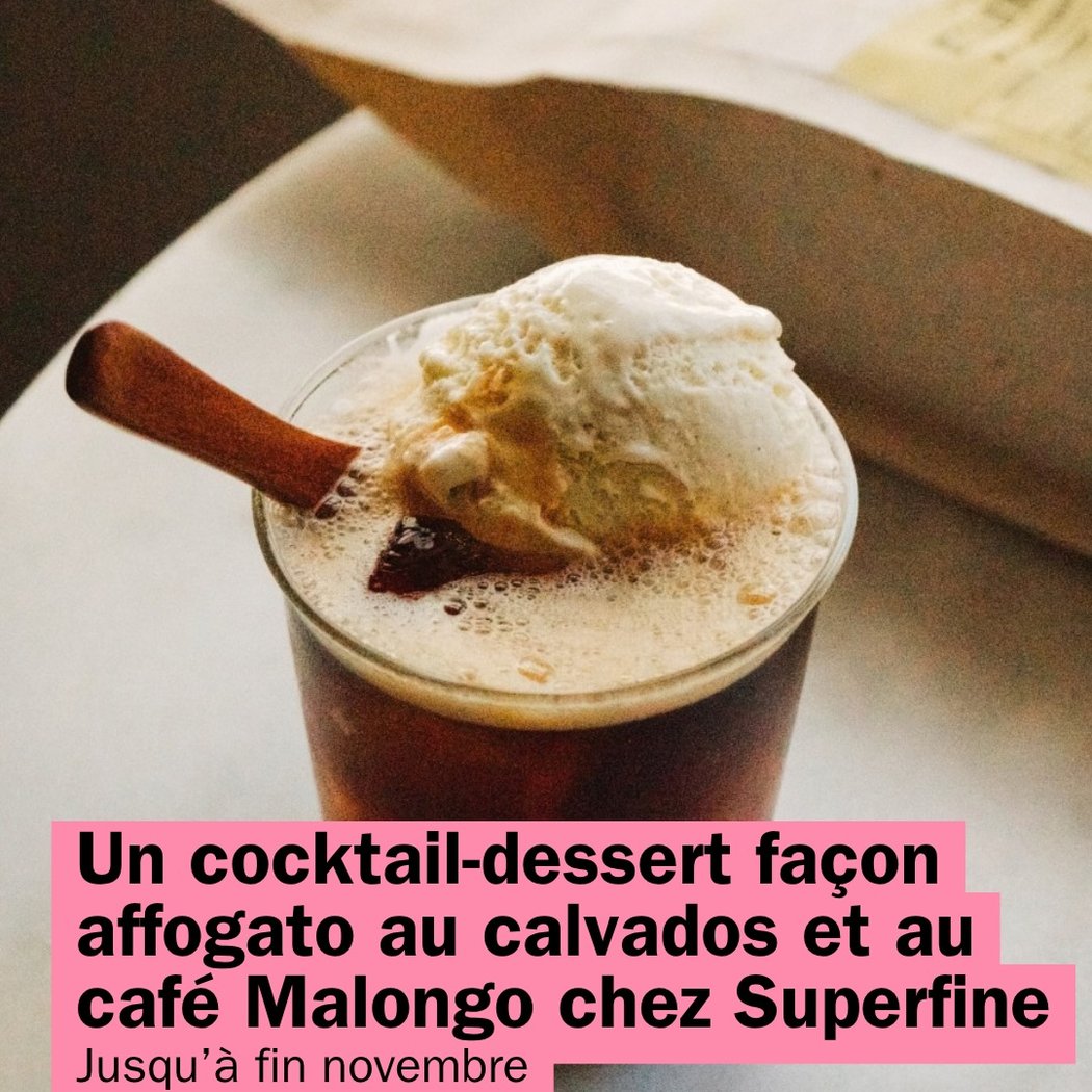 Un cocktail-dessert façon affogato au calvados et au café Malongo