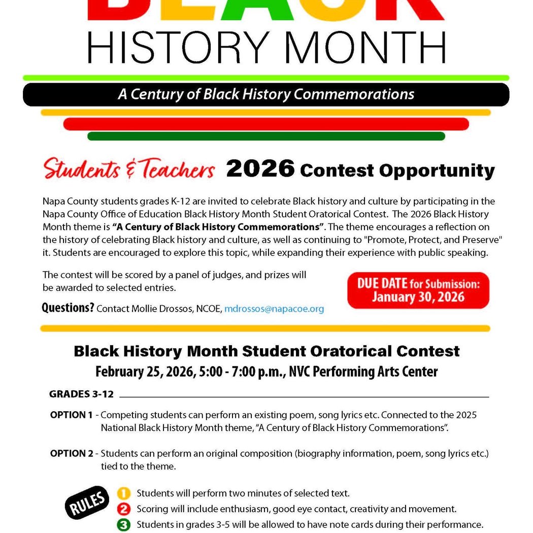 Black History Month Student Oratorial Contest (Grades 3-5) 1
