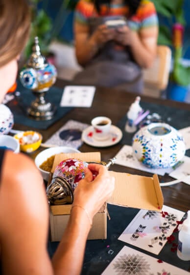 Ottoman Glow Turkish Mosaic Lamp Workshop 1