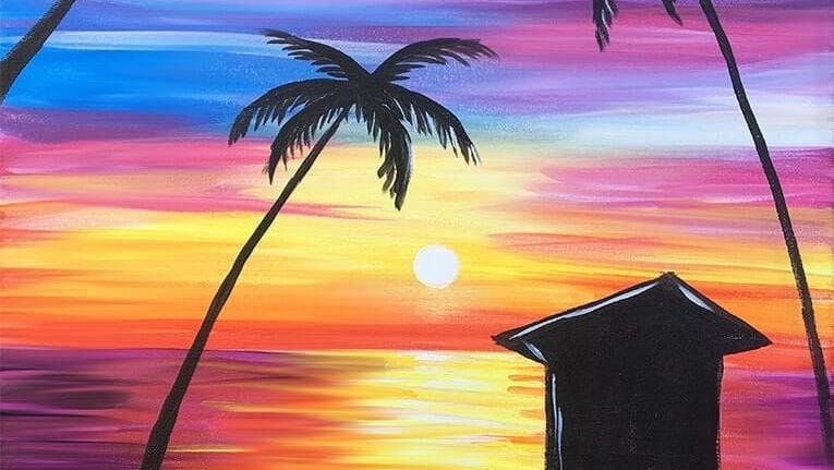 Tropics Hut Sunset 1