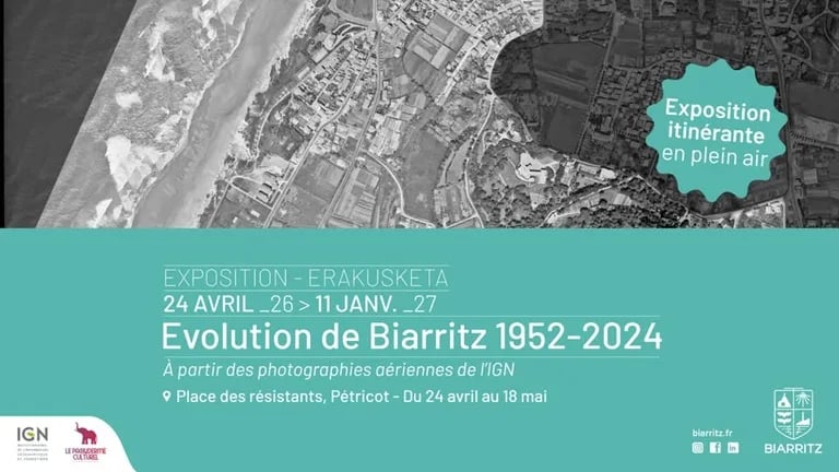 Exposition en plein air : Evolution de Biarritz de 1952 – 2024