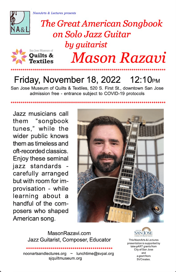 Noon Arts and Lectures Series: The Great American Songbook on Solo Jazz Guitar 1