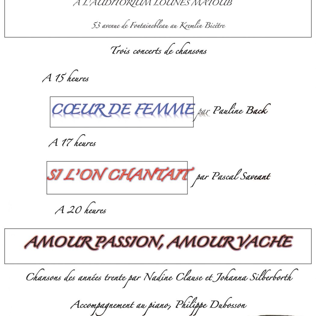 Concert « Amour passion, amour vache » 1