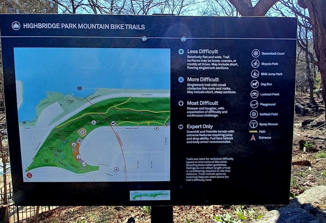 Highbridge Park Mountain Bike Trailhead 1