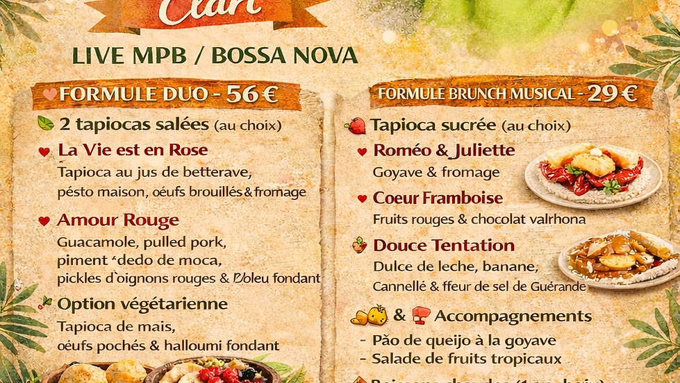 Brunch Amor & Tapioca Musical 🎶 – Spécial Saint-Valentin 2