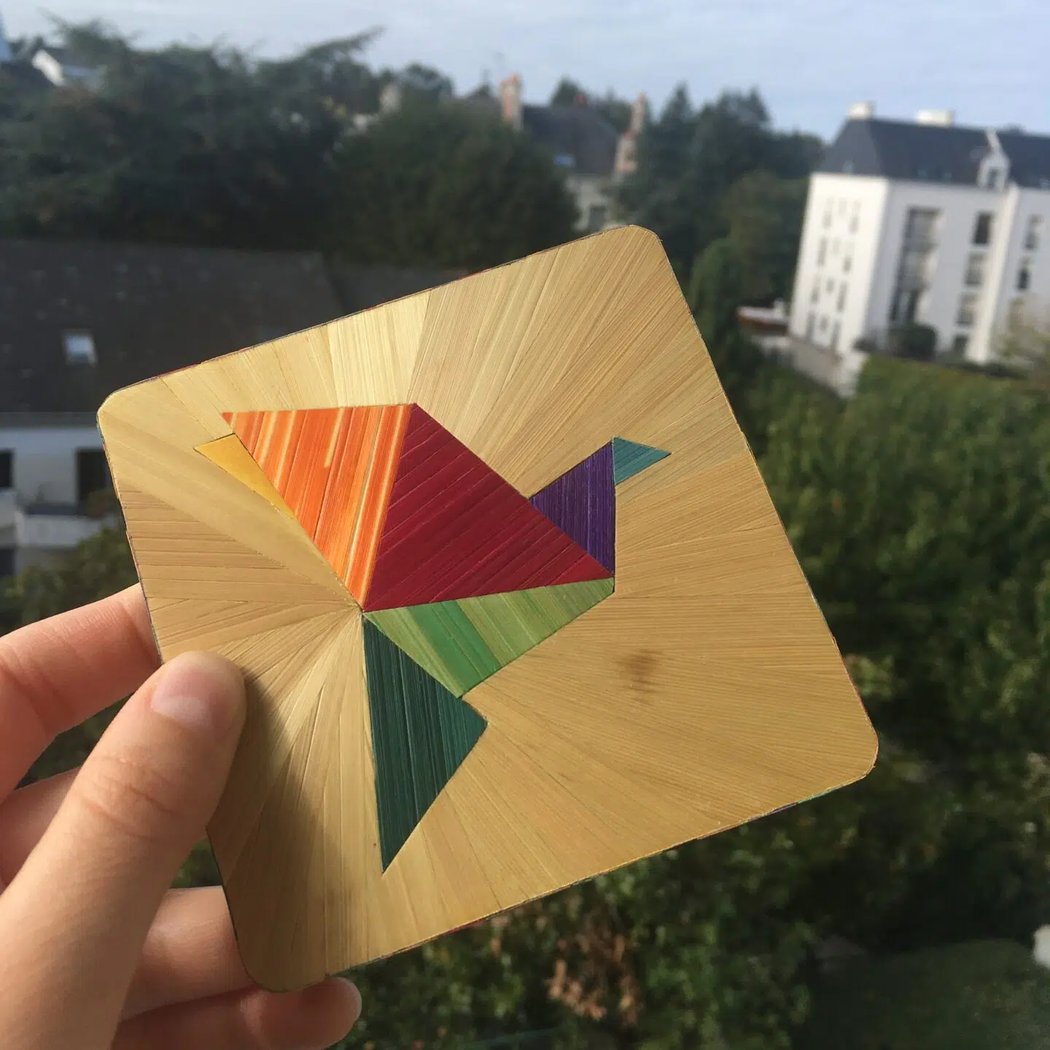 Marqueterie de paille avec Emilie 1
